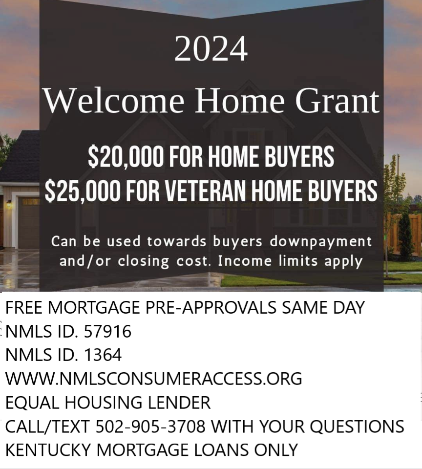 Welcome Home Program Grant Program for Kentucky Home buyers in 2024
